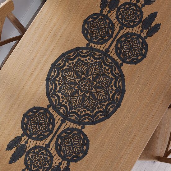 LEA žakaarlaudlinik unenäopüüdja ja mandala motiiviga (must)