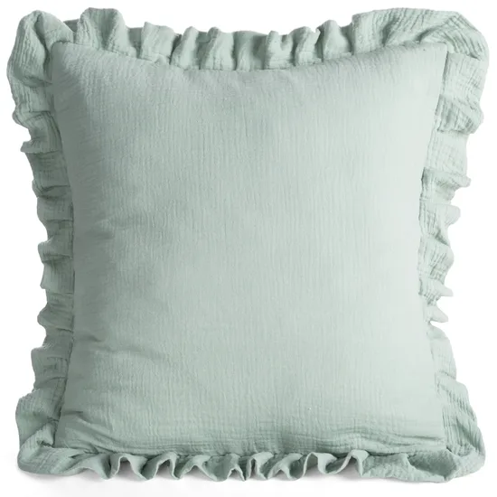 Padjapüür 45x45 cm musliinist dekoratiivsete volangidega servades, salveiroheline MUSLIN 1