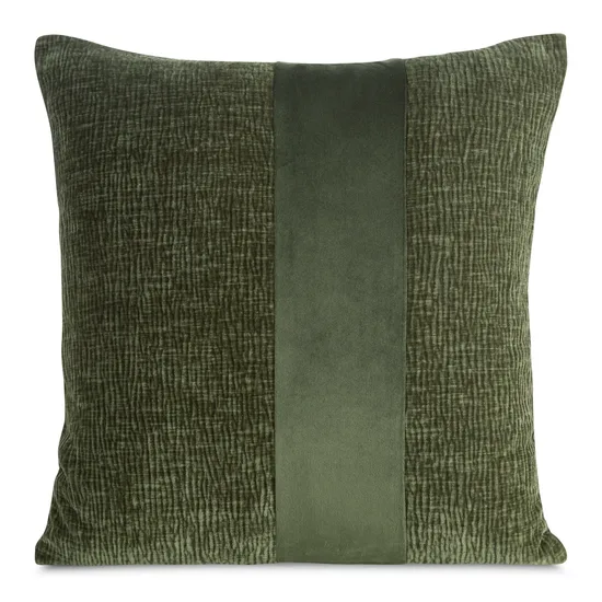 Padjapüür 45x45 cm oliivivärvi šenill, kaunistatud samettriipudega CARLA 01