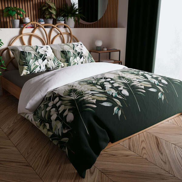 Satiiniset vuodevaatteet setti LEAFY
